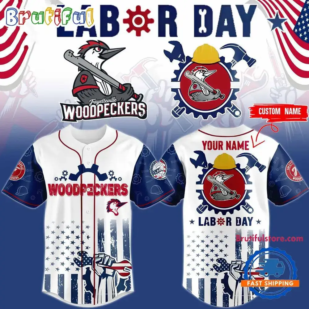 Fayetteville Woodpeckers Labor Day 2025 Baseball Jersey Image