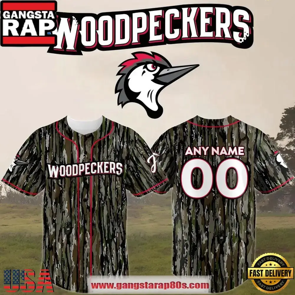 Fayetteville Woodpeckers Memorial Day Limited Edition Camo Custom Baseball Jersey Shirt Image