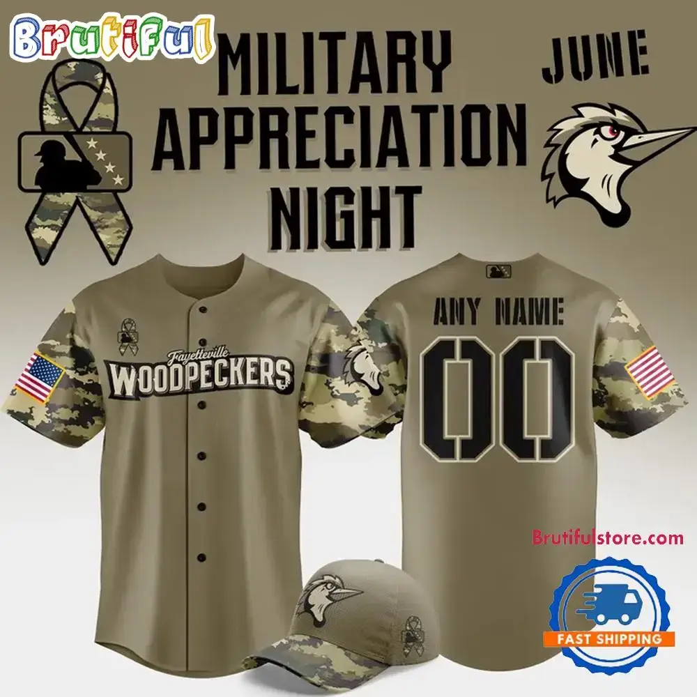 Fayetteville Woodpeckers Military Appreciation Night 2025 Custom Baseball Jersey Image