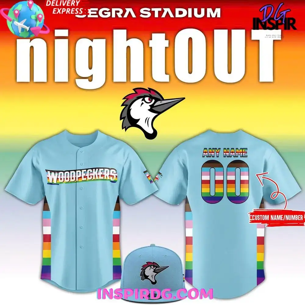 Fayetteville Woodpeckers Pride Night Out 2025 Baseball Jersey Image