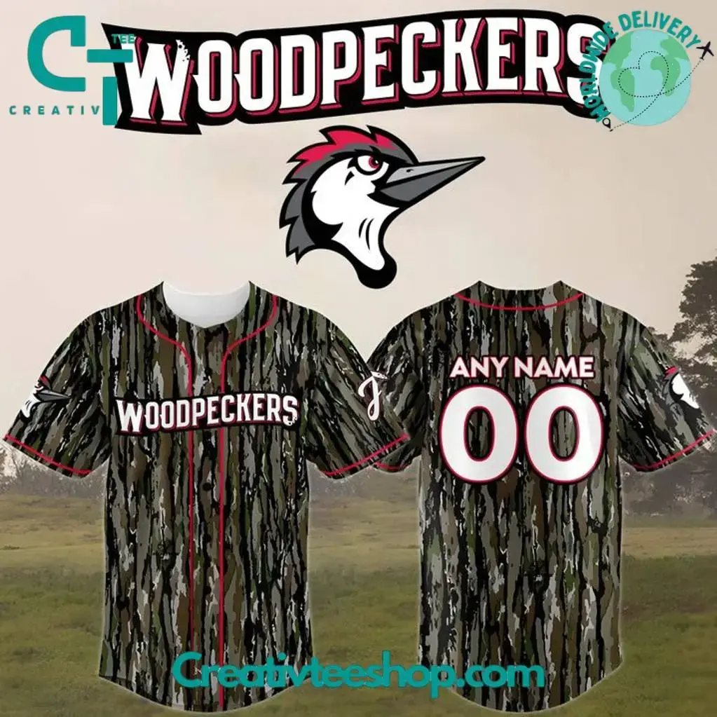 Fayetteville Woodpeckers Special Camo Baseball Jersey Image