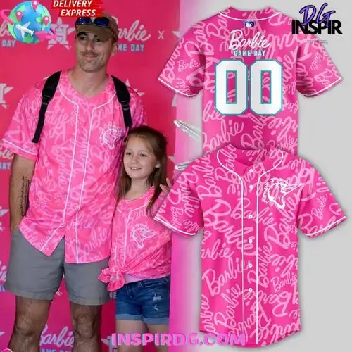Fayetteville Woodpeckers X Barbie Game Day Special Baseball Jersey Image