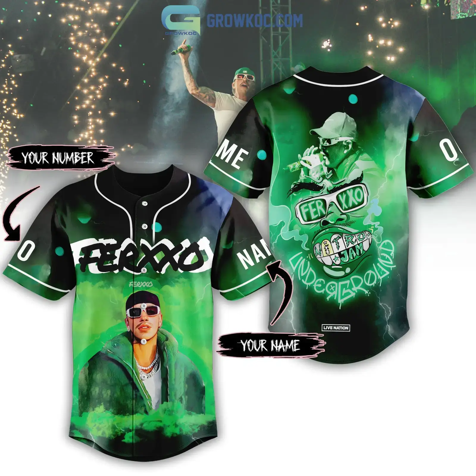 Ferxxo Nitro Jam Underground Personalized Baseball Jersey Image