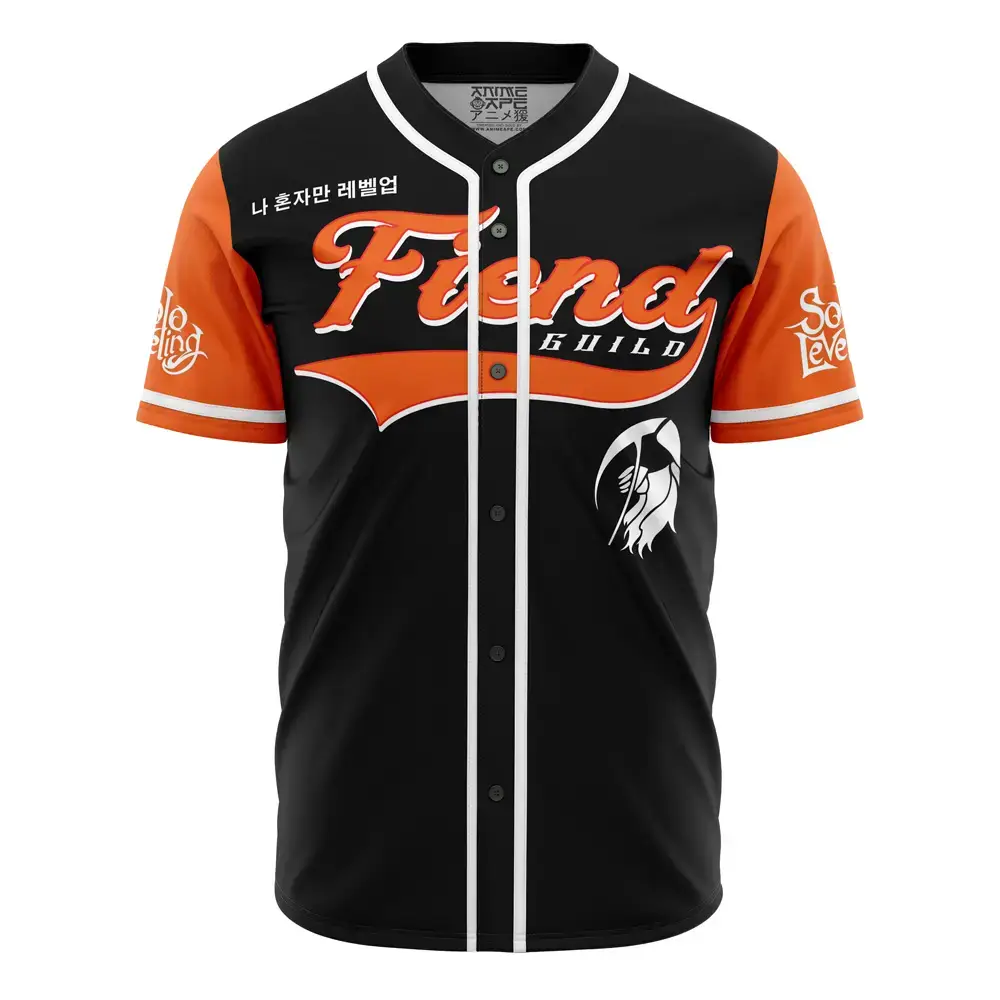 Fiend Guild Baseball Jersey – Stylish Black & Orange Sportswear Image