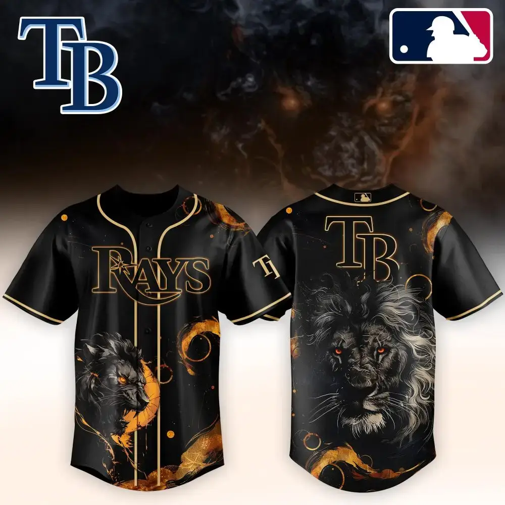 Fierce Tampa Bay Rays Lion Graphic Baseball Jersey - Limited Edition Fan Gear Image