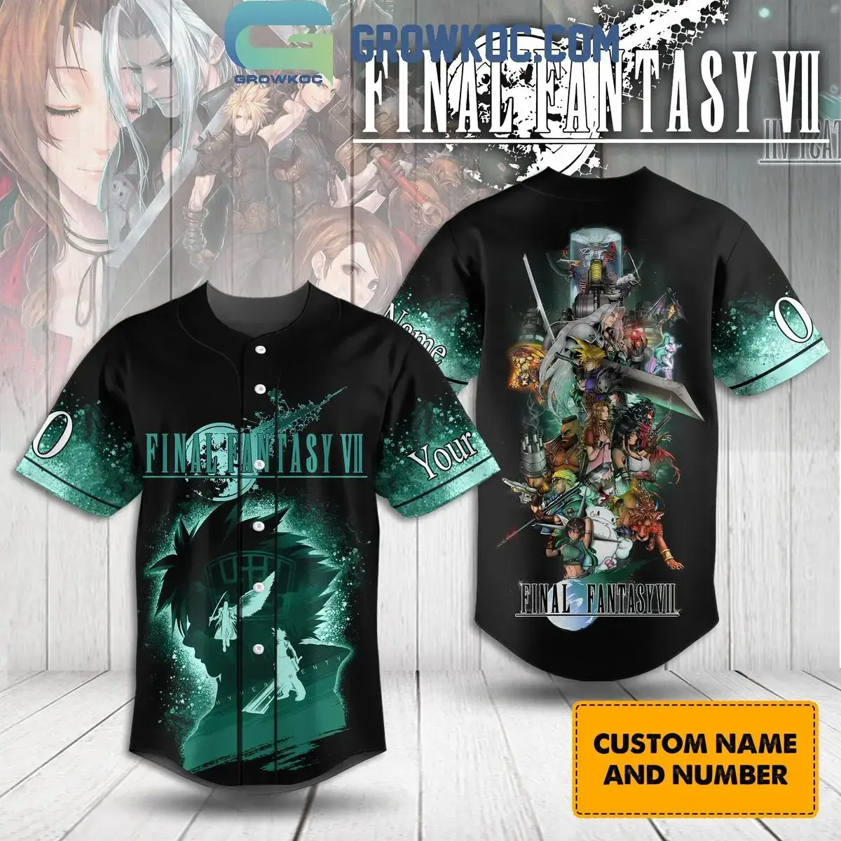 Final Fantasy VII All Characters All Arc Personalized Baseball Jersey Image