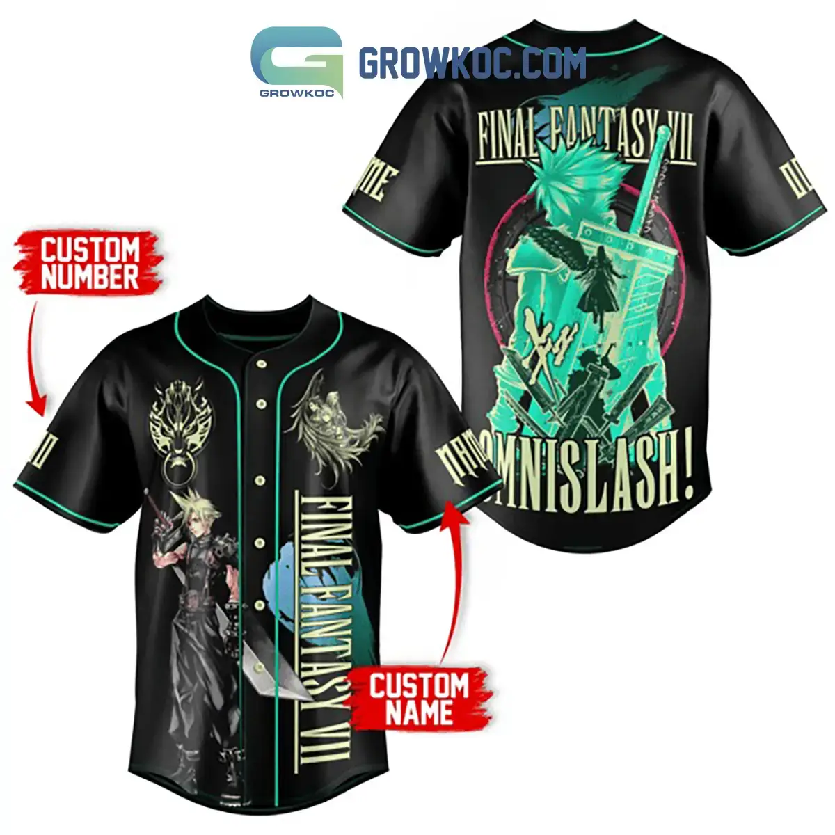 Final Fantasy VII Omnislash Personalized Baseball Jersey Image