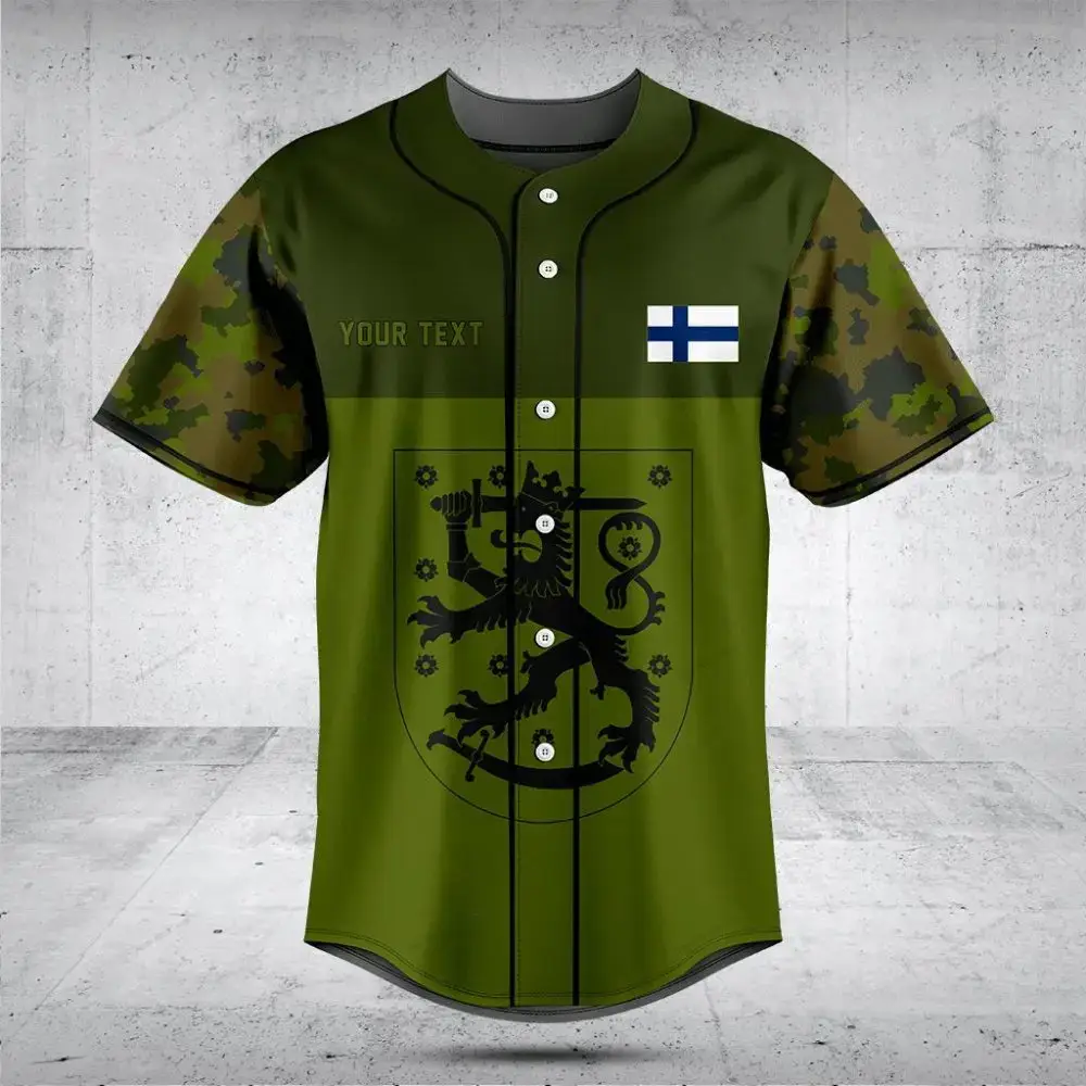 Finnish Military Style Baseball Jersey - Customizable Design, Perfect Gift! Image