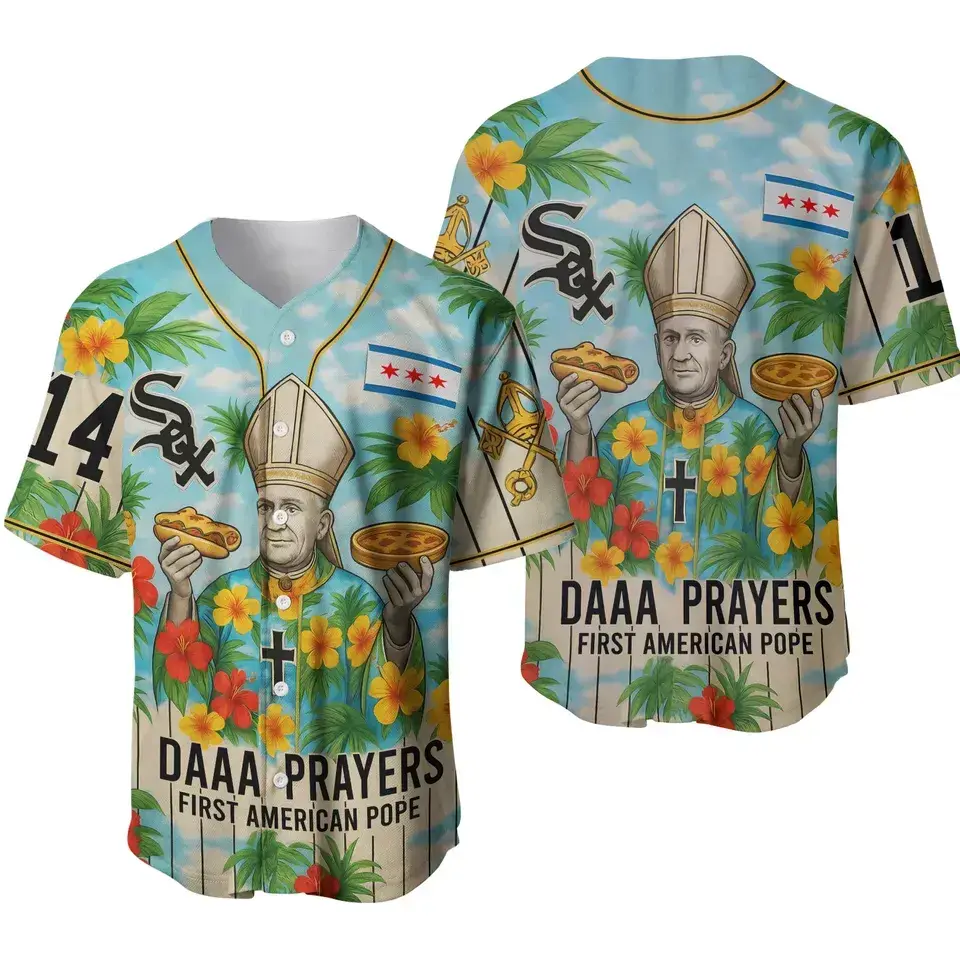 First American Pope Leo-Da Prayers White Sox Pope Baseball Jersey Image