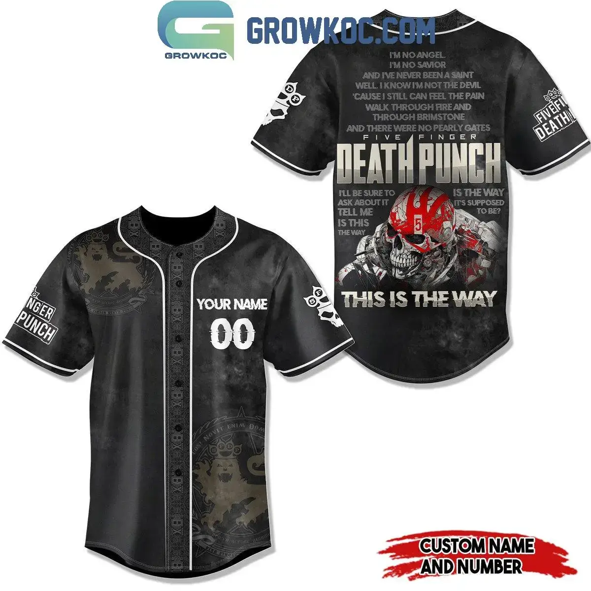 Five Finger Death Punch I'm No Angel I'm No Savior Personalized Baseball Jersey Image