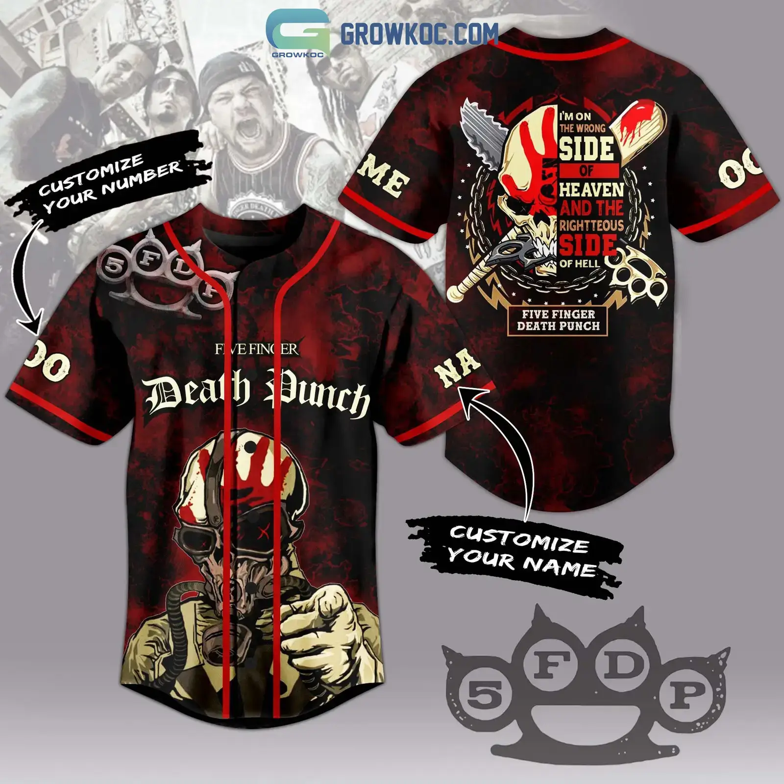 Five Finger Death Punch Personalized Baseball Jersey Image