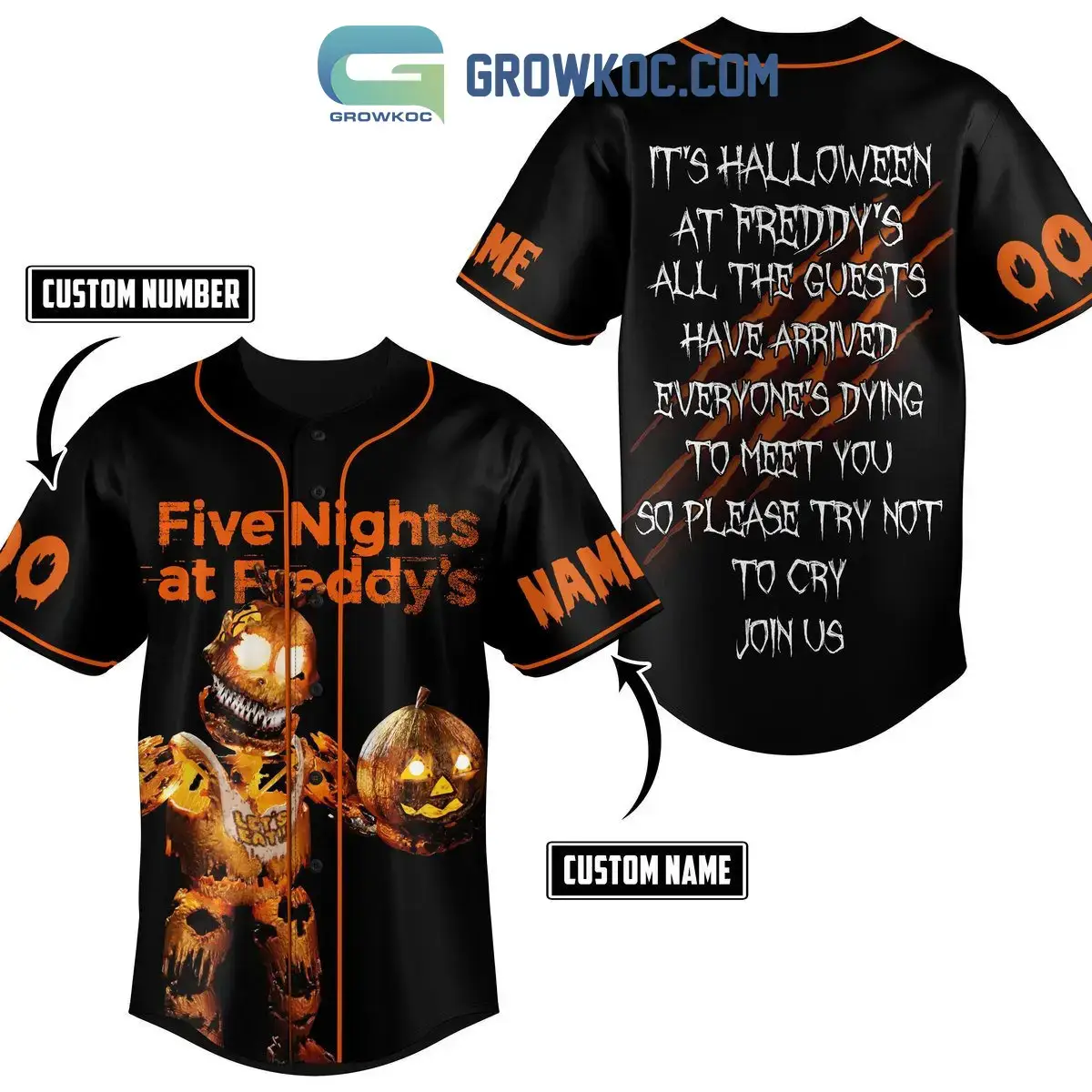 Five Night At Freddy's It's Halloween Personalized Baseball Jersey Image