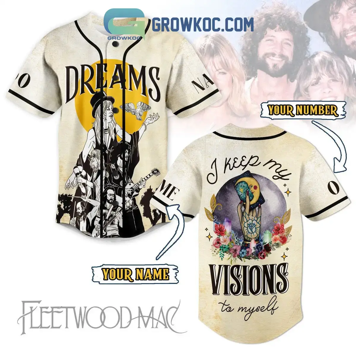Fleetwood Mac Dreams I Keep My Visions To Myself Personalized Baseball Jersey Image