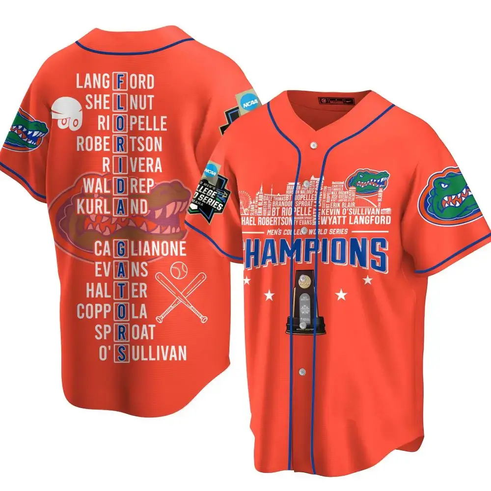 Florida Gators 2023 Baseball Jersey - Ncaa Champions Commemorative Gear Image