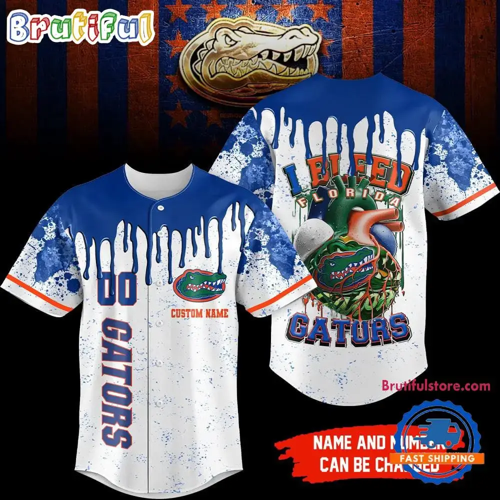 Florida Gators Ncaa I Bleed Baseball Jersey Image