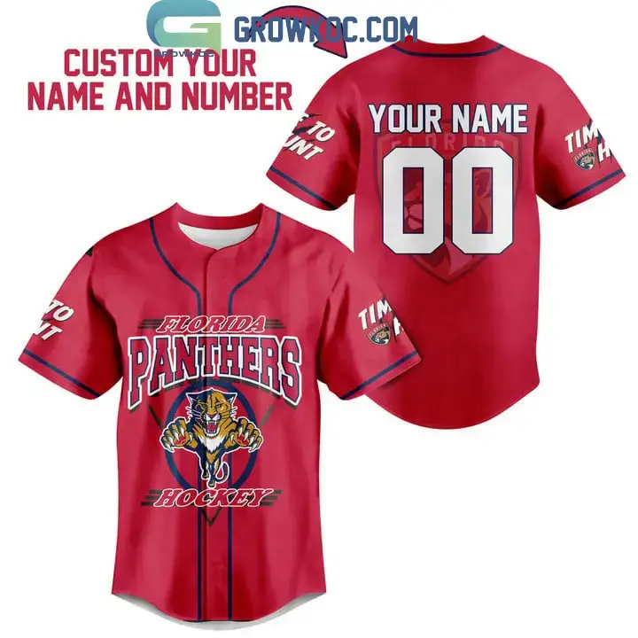 Florida Panthers Hockey Time To Hunt Baseball Jersey Image