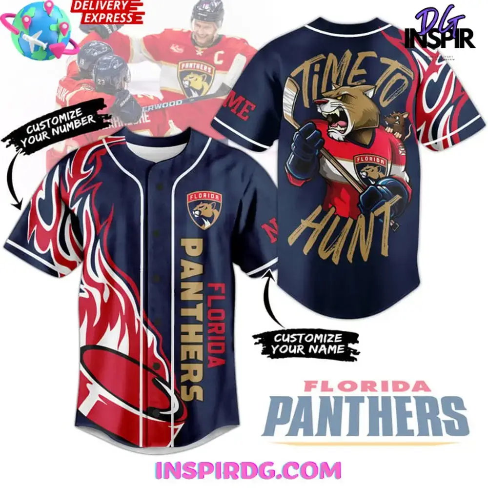 Florida Panthers Ice Hockey Custom Name Baseball Jersey Image