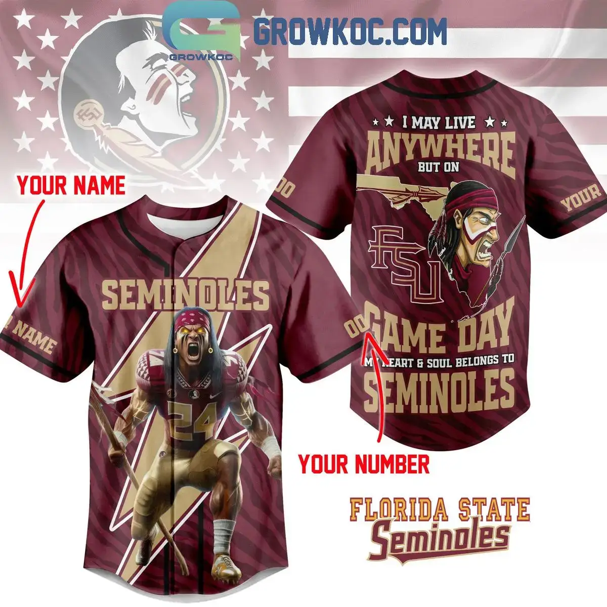 Florida State Seminoles My Hearts & Soul Belongs To Seminoles Jersey Image