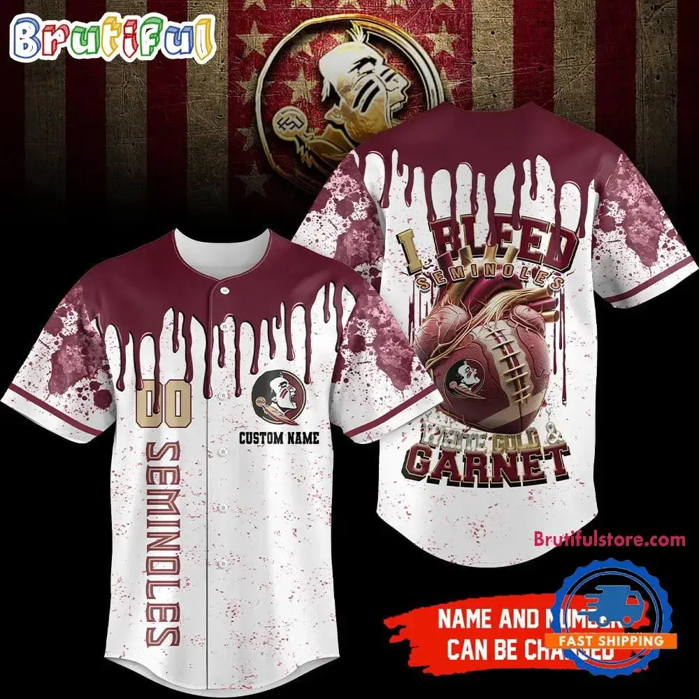 Florida State Seminoles NCAA I Bleed Baseball Jersey Image