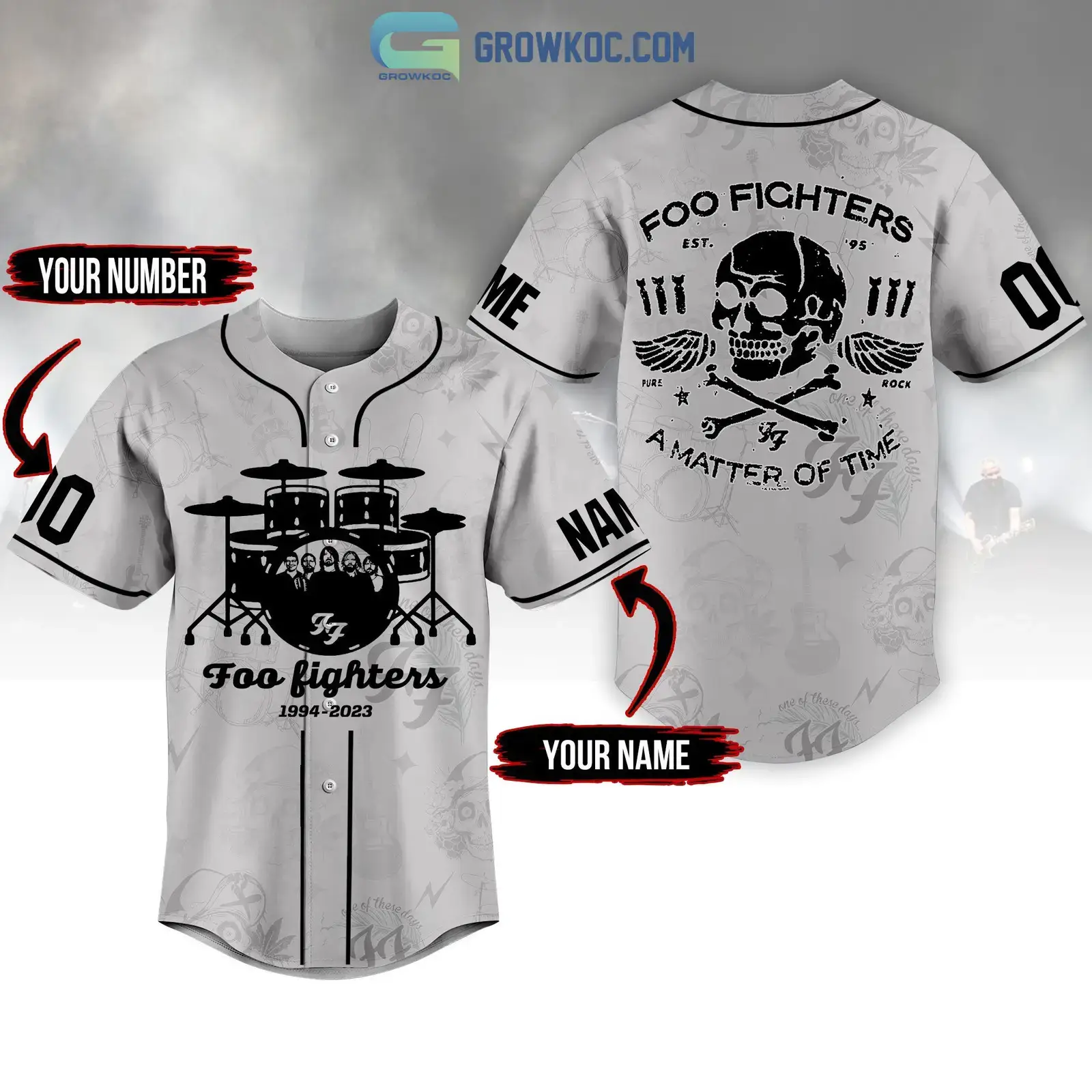 Foo Fighters A Matter Of Time Personalized Baseball Jersey Image