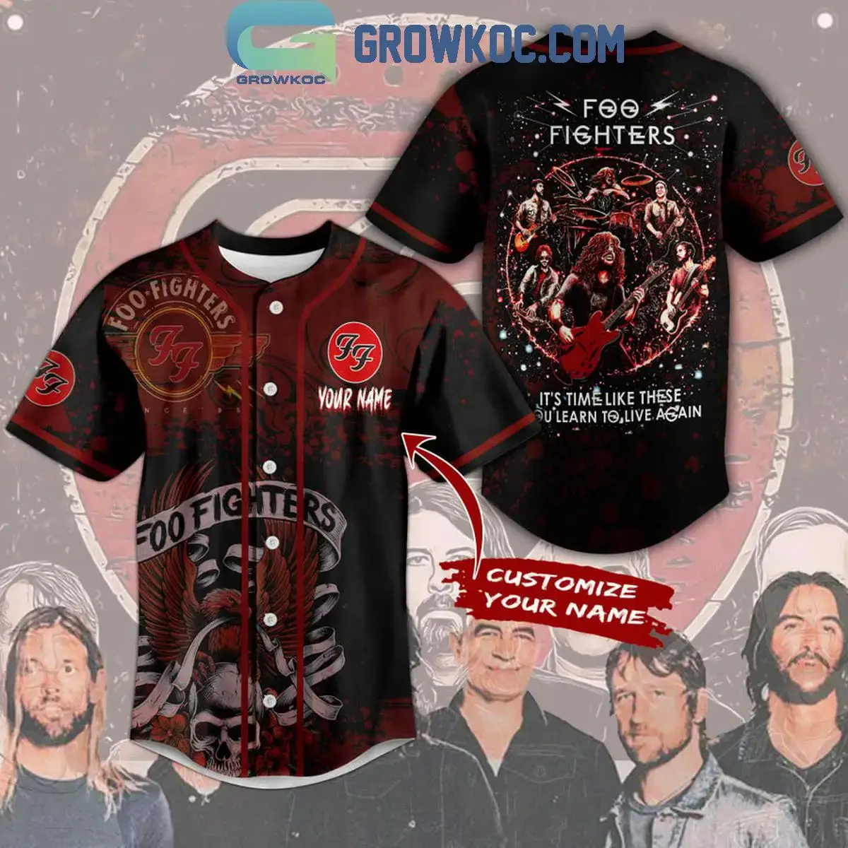 Foo Fighters It's Time Like These You Learn To Live Personalized Baseball Jersey Image