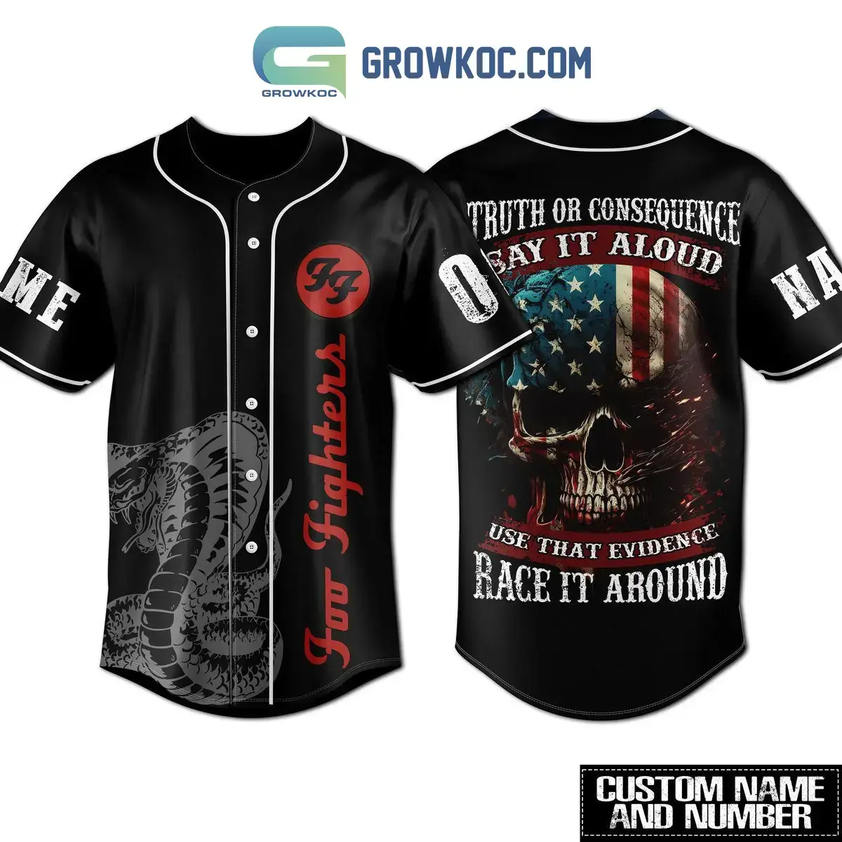 Foo Fighters Truth Or Consequence Say It Loud Personalized Baseball Jersey Image