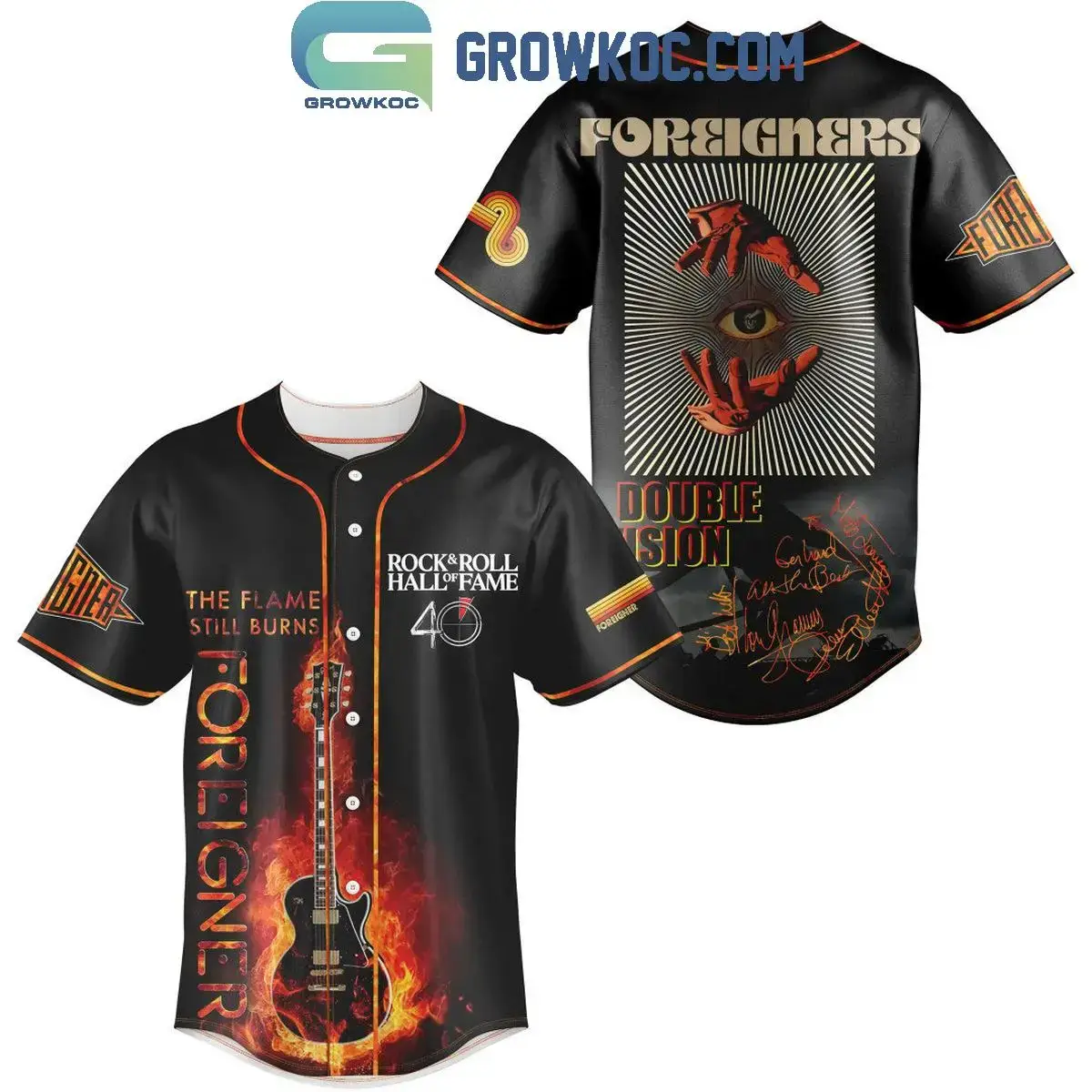 Foreigners Double Vision The Flame Still Burns Baseball Jersey Image