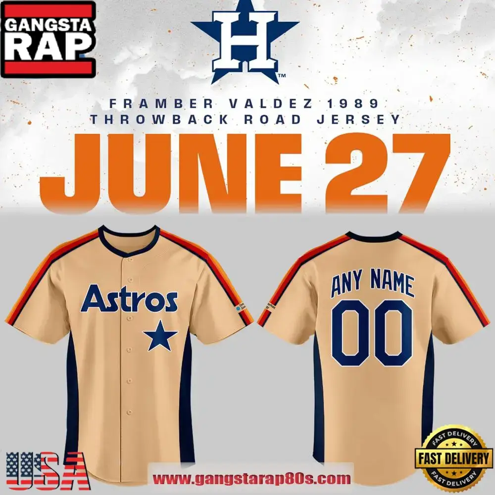 Framber Valdez 1989 Throwback Road Houston Astros Custom Baseball Jersey Shirt Image