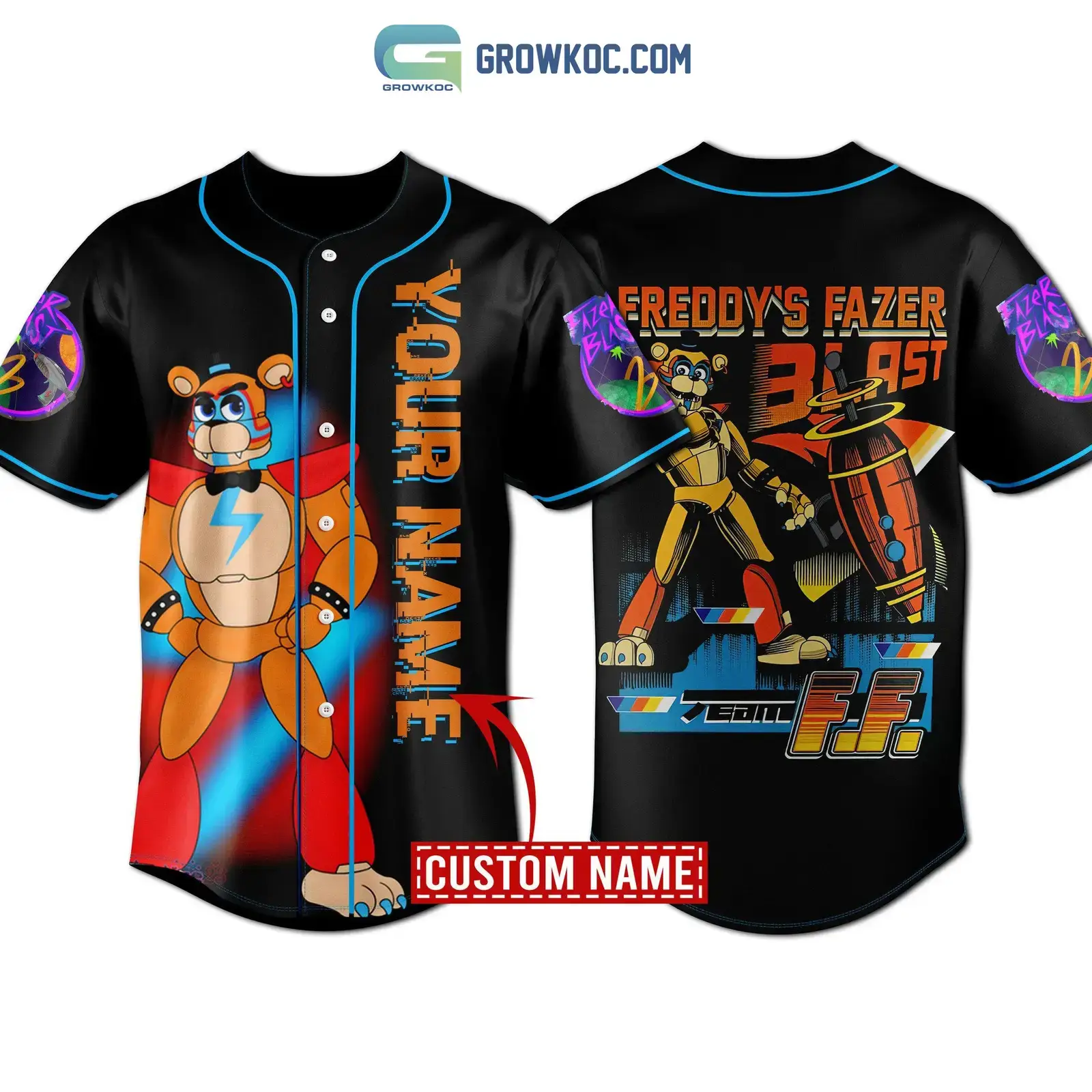 Freddy's Fazer Blast Personalized Baseball Jersey Image