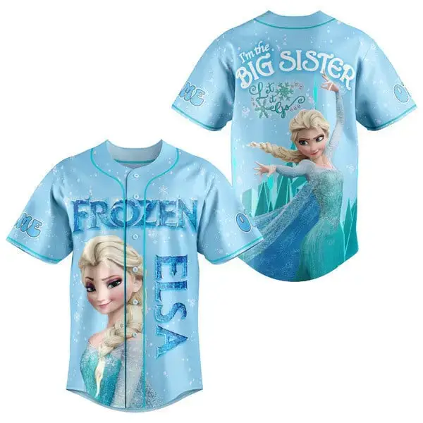 Frozen Elsa 'Big Sister' Baseball Jersey - Kids' Disney Princess Shirt Image