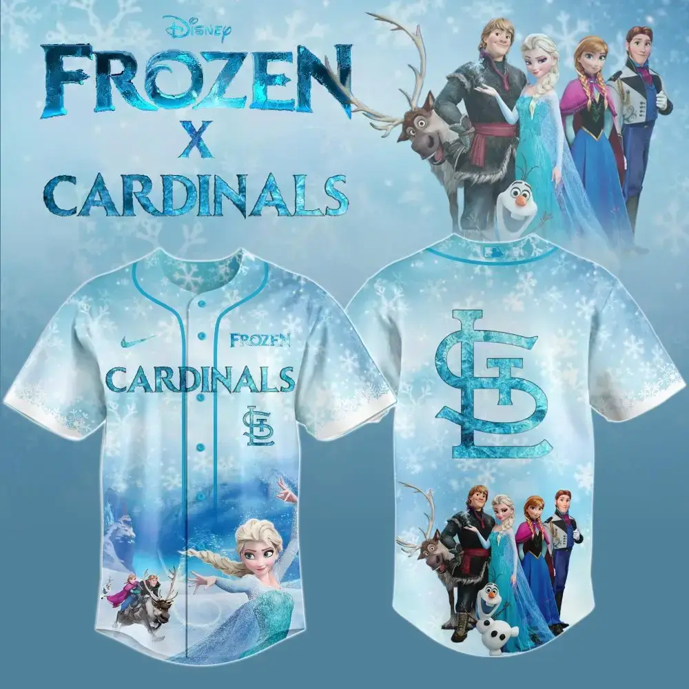Frozen X Cardinals Baseball Jersey – Limited Edition Disney Magic For Fans Image