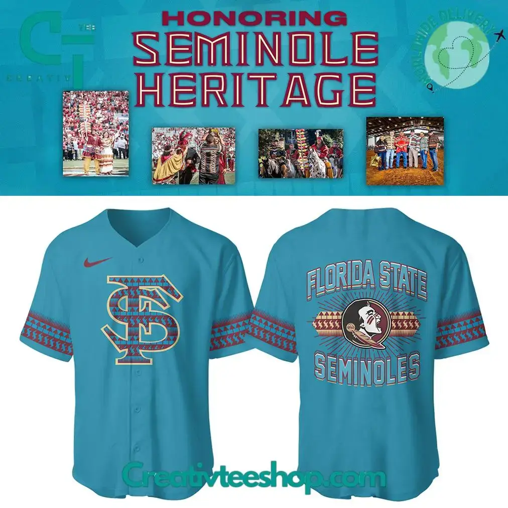 Fsu Seminoles Honoring Seminole Heritage 2025 Special Baseball Jersey Image