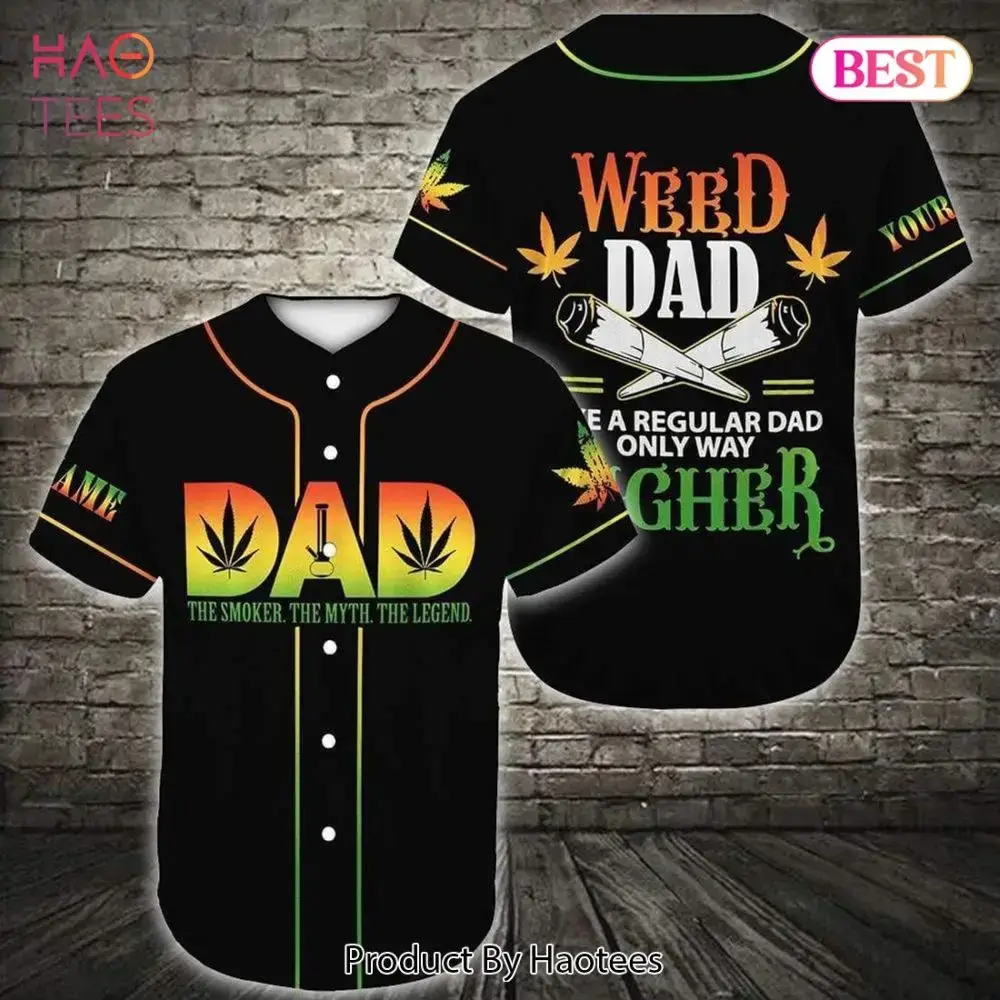 Funny Weed Dad Baseball Jersey - Perfect Gift For Cannabis-Loving Fathers - Unique & Stylish Shirt Image