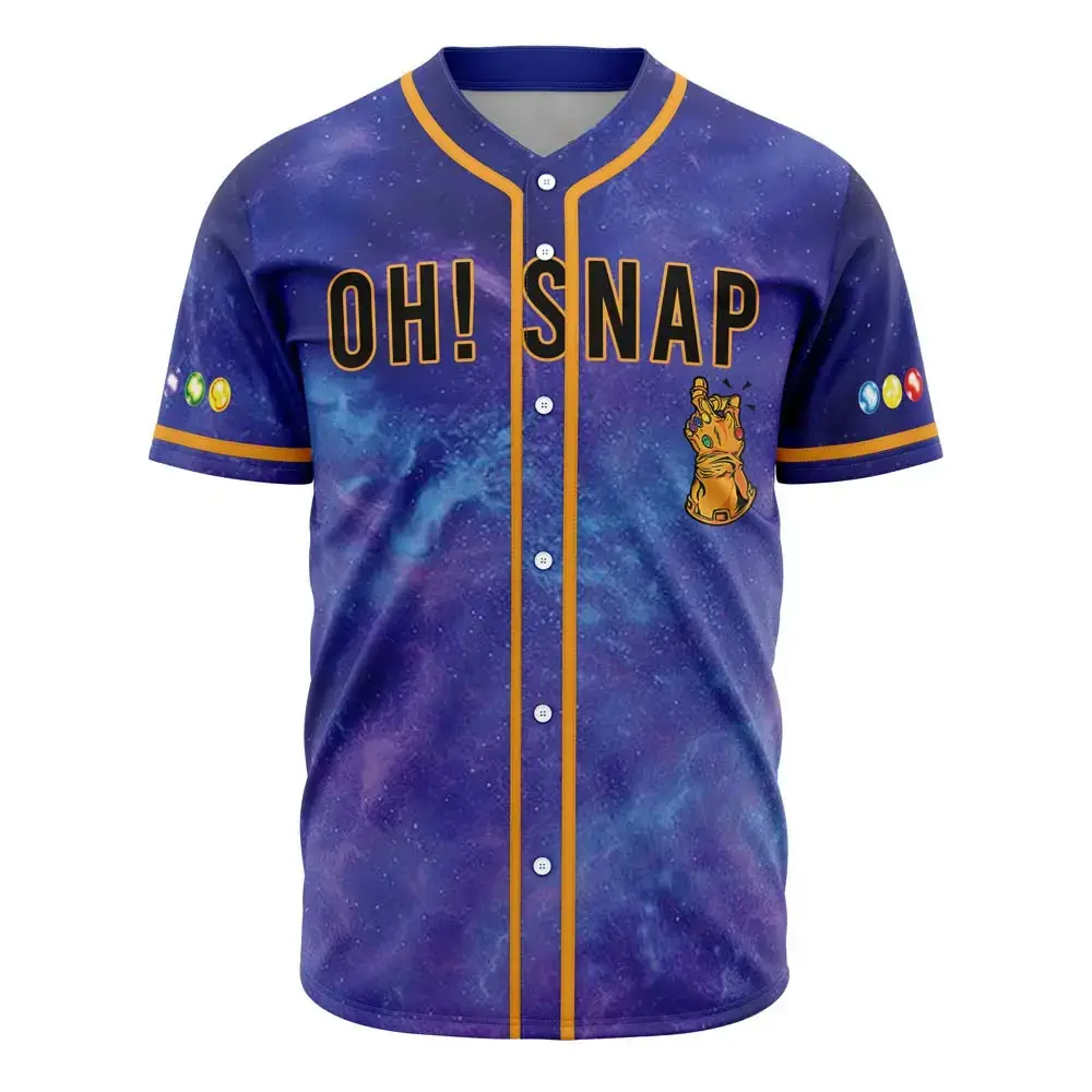 Galaxy Baseball Jersey - 'Oh Snap' Infinity Glove Design , Cosmic Style Tee Image