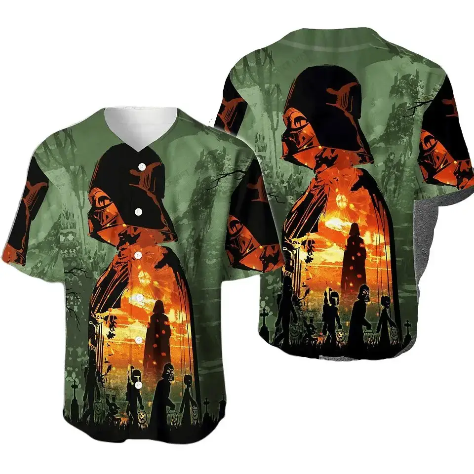 Galaxy Warrior Baseball Jersey – Retro Sci-Fi Design, Unisex Casual Shirt Image