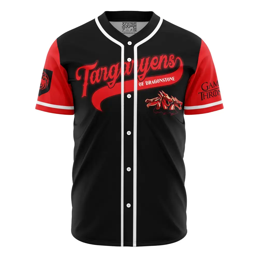 Game Of Thrones Targaryen Baseball Jersey – Stylish Black & Red Fan Apparel Image