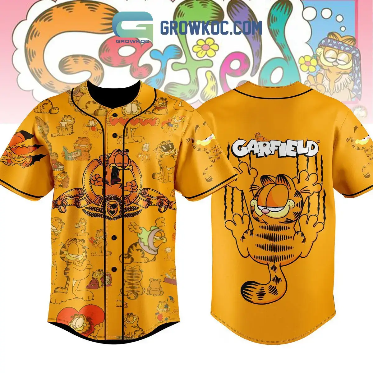 Garfield Funny Art Baseball Jersey Image