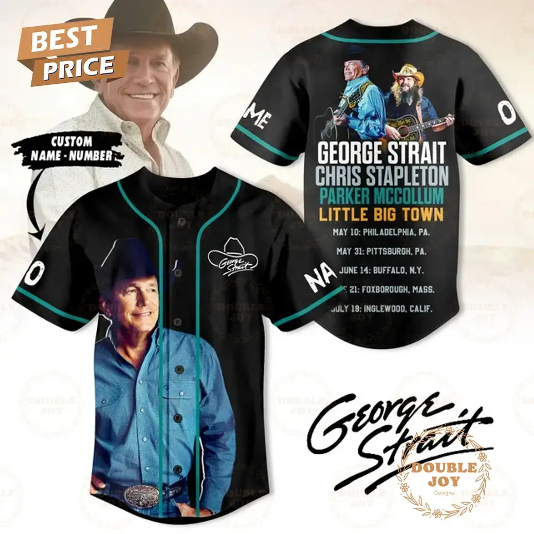 George Strait Chris Stapleton Parker MCcollum Little Big Town Custom Name Baseball Jersey Image