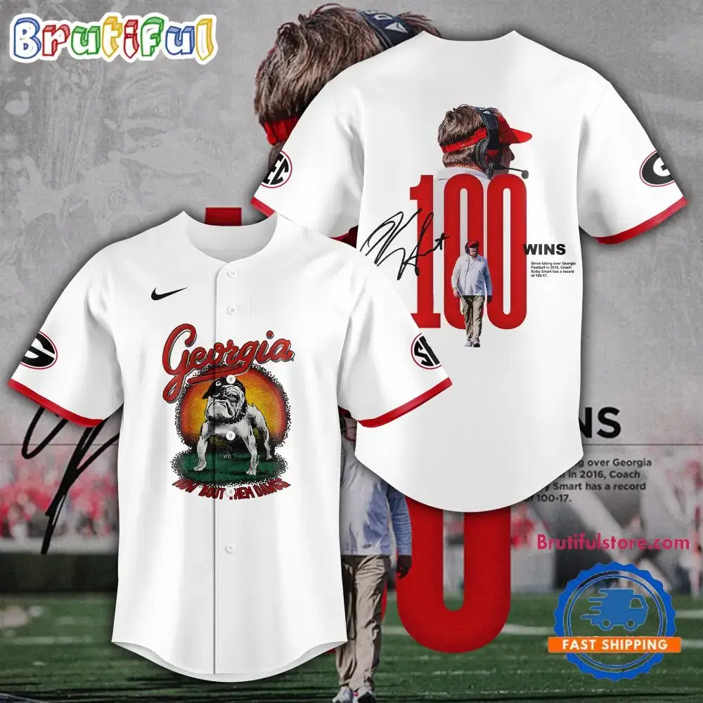 Georgia Bulldogs 100 Win Limited Edition 2024 Jersey Shirt Image