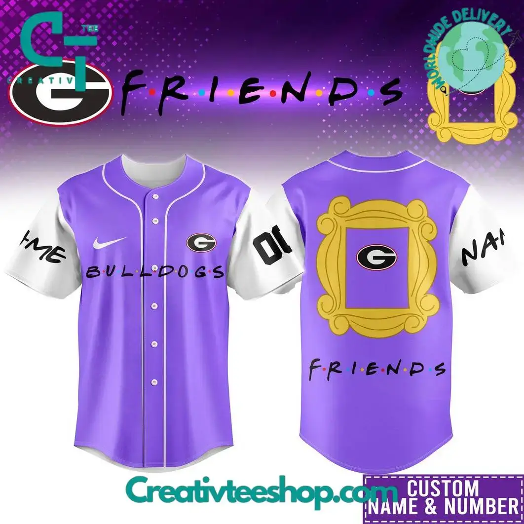 Georgia Bulldogs X Friends Movie Special Baseball Jersey Image