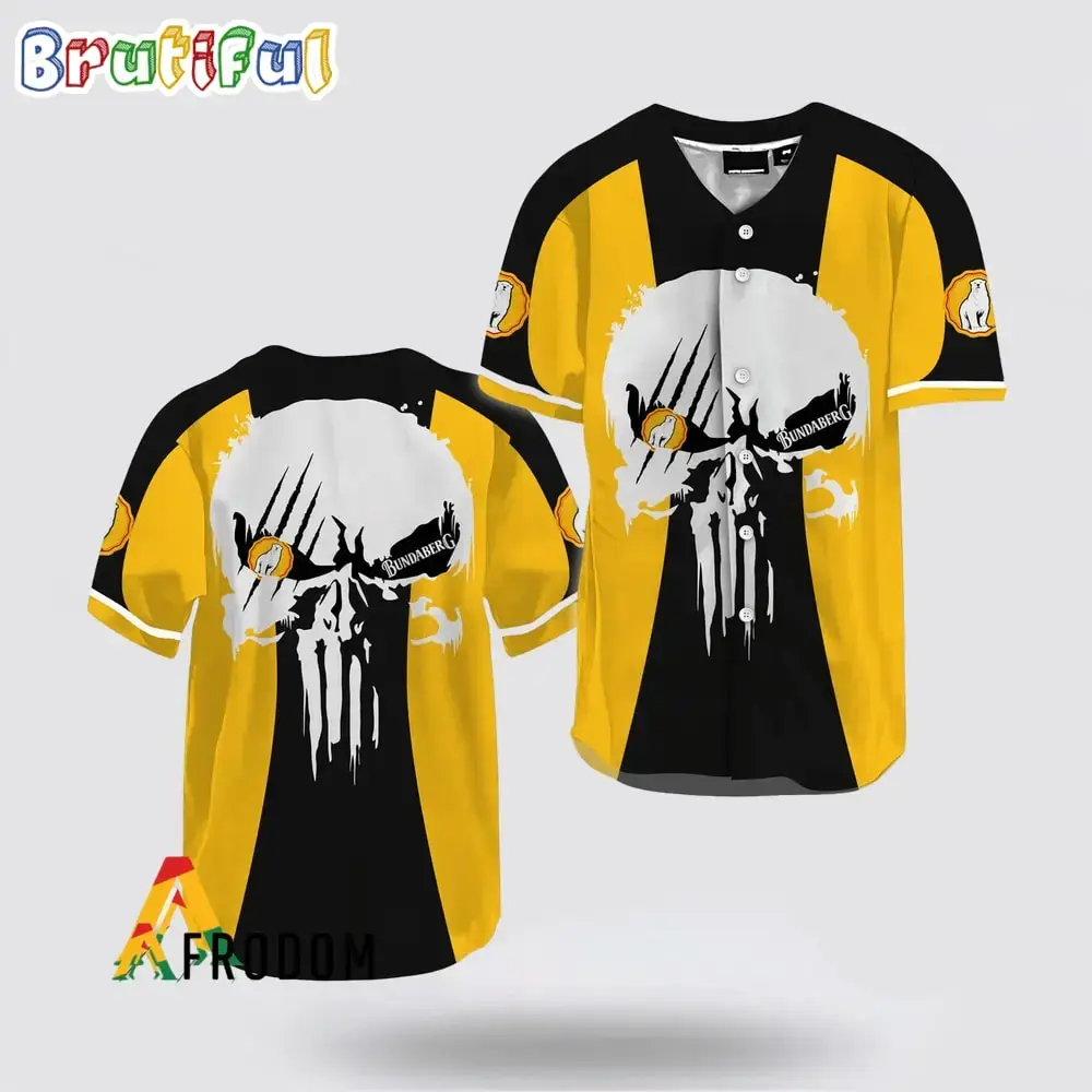 Ghost Head White Skull Bundaberg Baseball Jersey Image