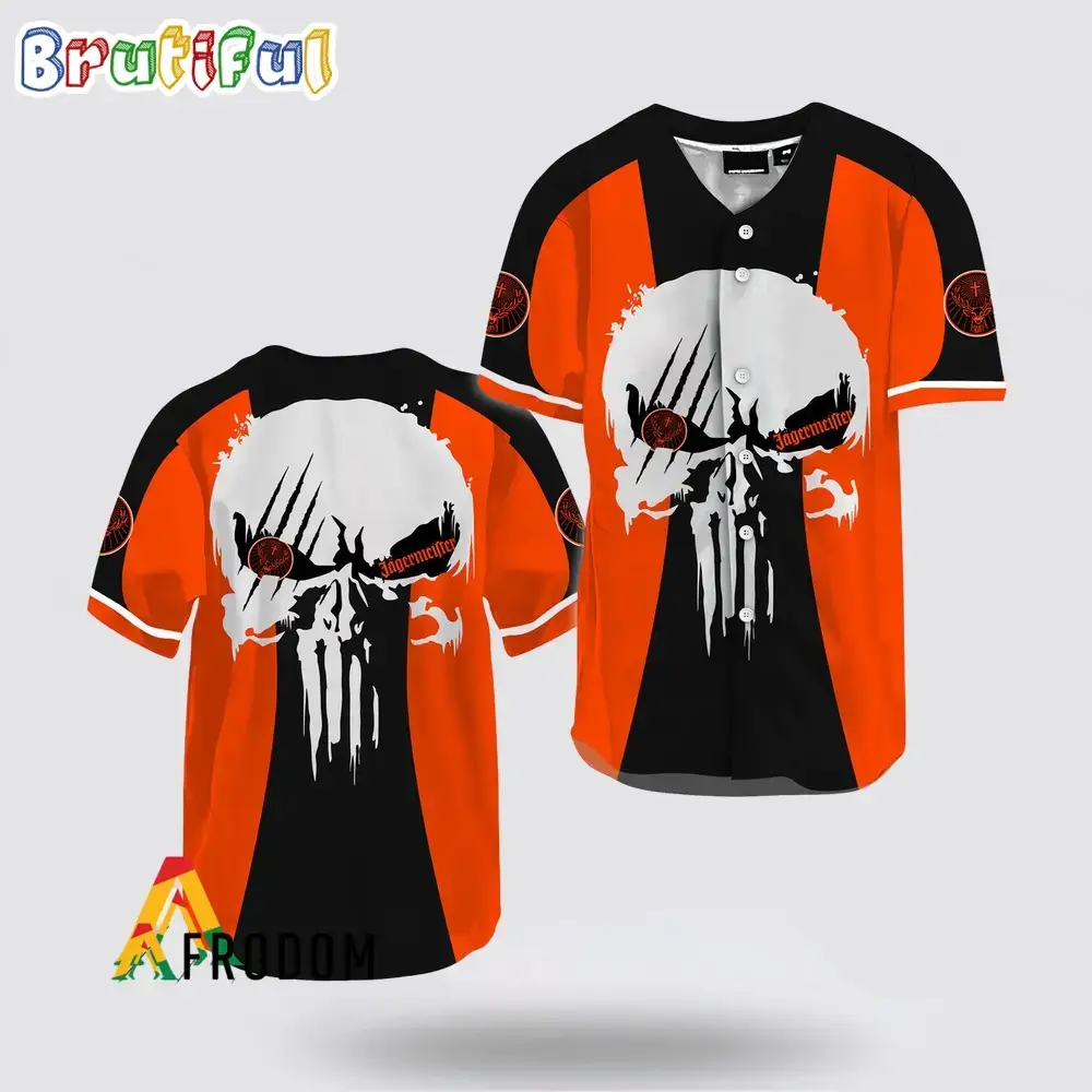 Ghost Head White Skull Jagermeister Baseball Jersey Image