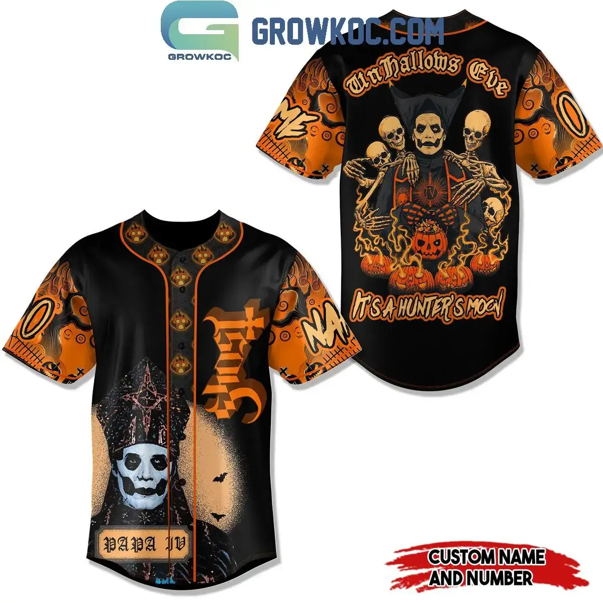 Ghost In Halloween Hunter Mood Personalized Baseball Jersey Image