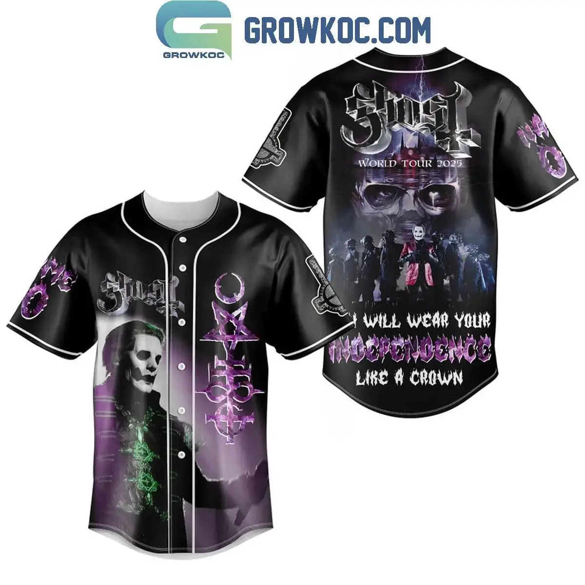 Ghost Wearing Your Independence Like A Crown Tour Personalized Baseball Jersey Image