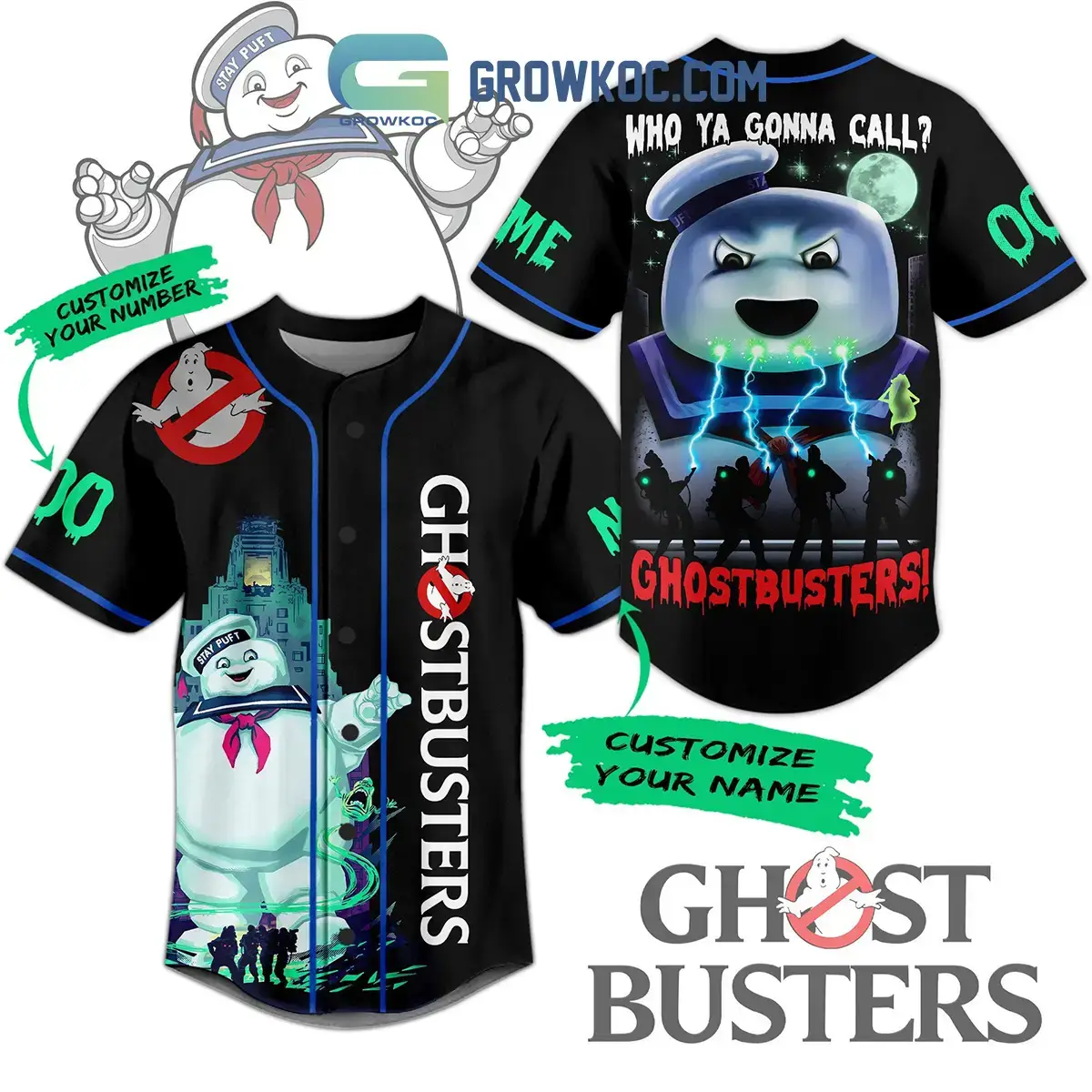 Ghostbusters I Ain't Afraid Of No Ghost Personalized Baseball Jersey Image