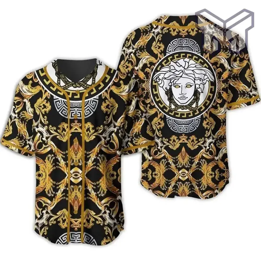 Gianni Versace Gold Baseball Jersey Shirt Luxury Clothing Clothes Sport For Men Women Hot Type01 Image