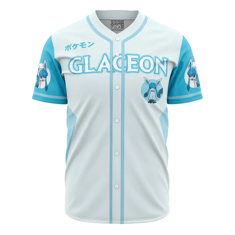 Glaceon Eeveelution Pokemon Baseball Jersey Image