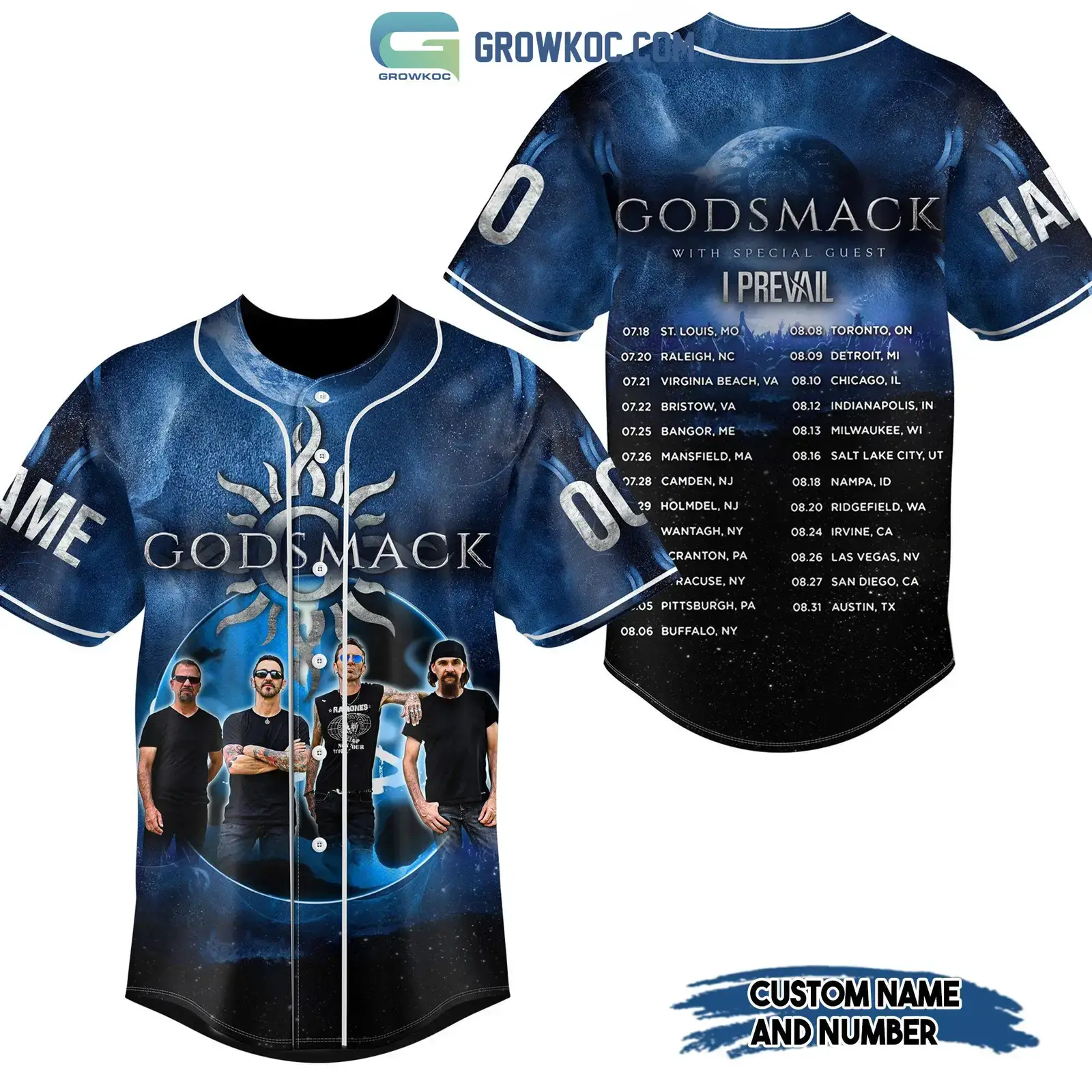 Godsmack With Special Guest I Prevail Personalized Baseball Jersey Image