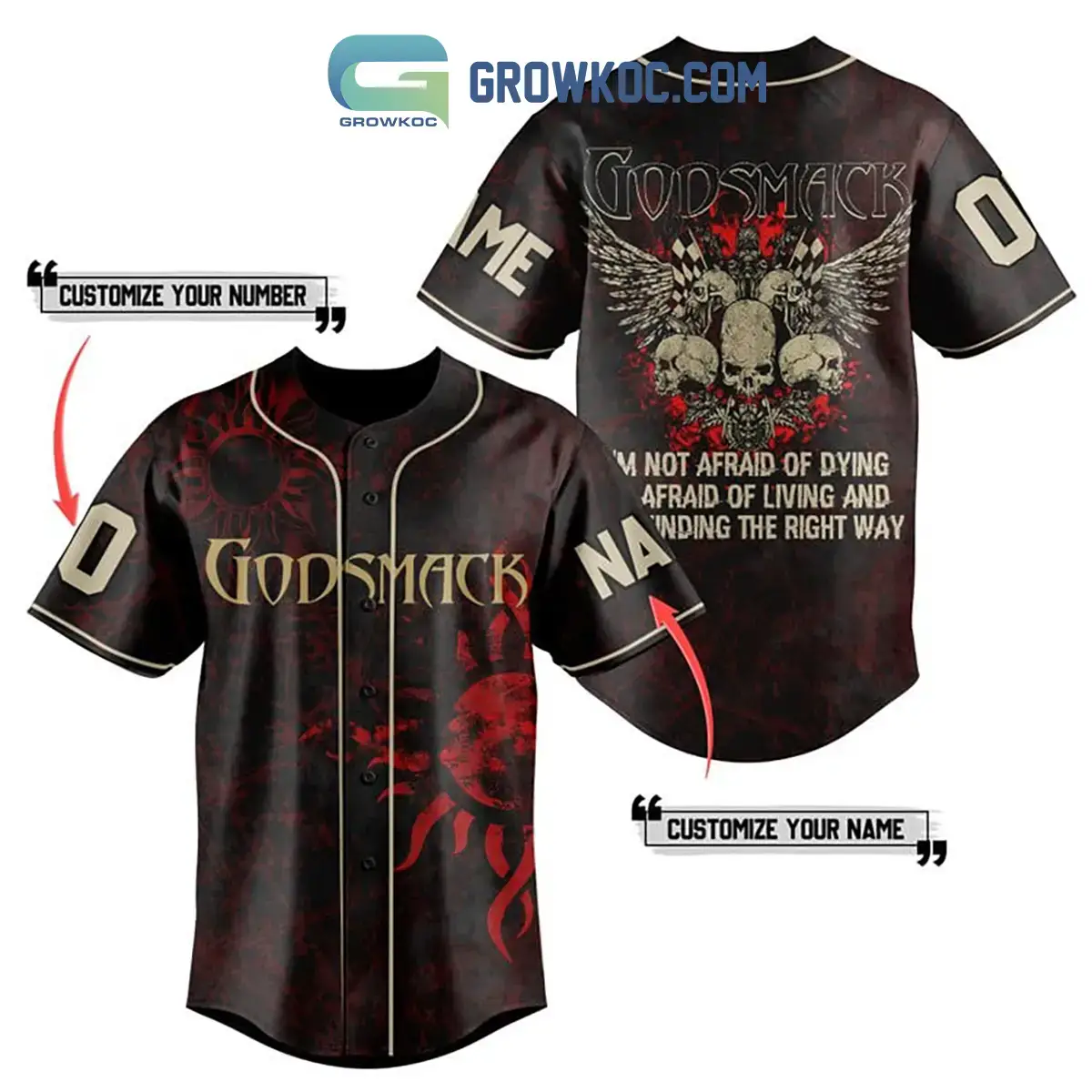 Godsmacks Fan Personalized Baseball Jersey Image