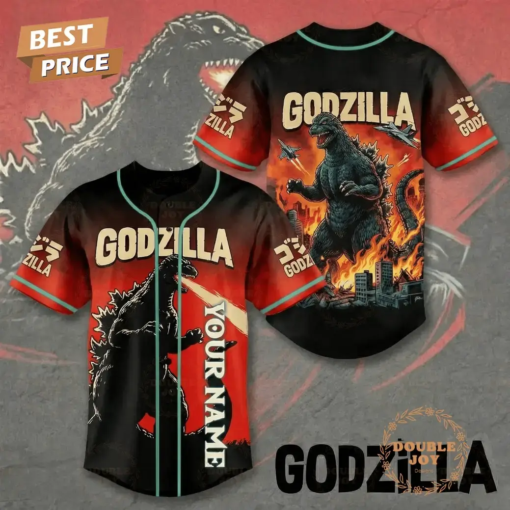 Godzilla 2026 New Design Custom Name Baseball Jersey Image